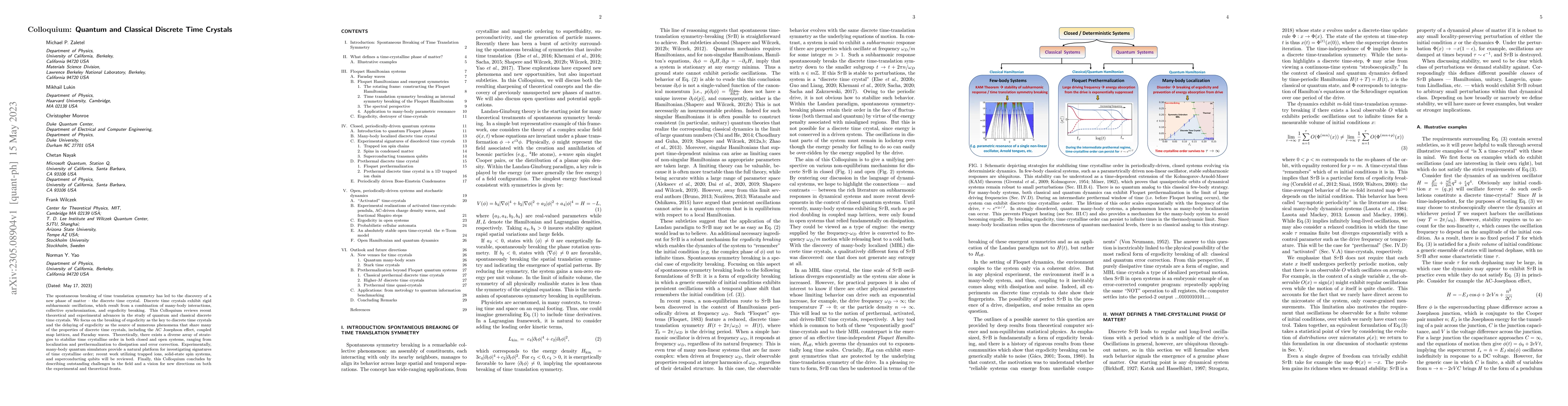 Thumbnail for Colloquium: Quantum and Classical Discrete Time Crystals