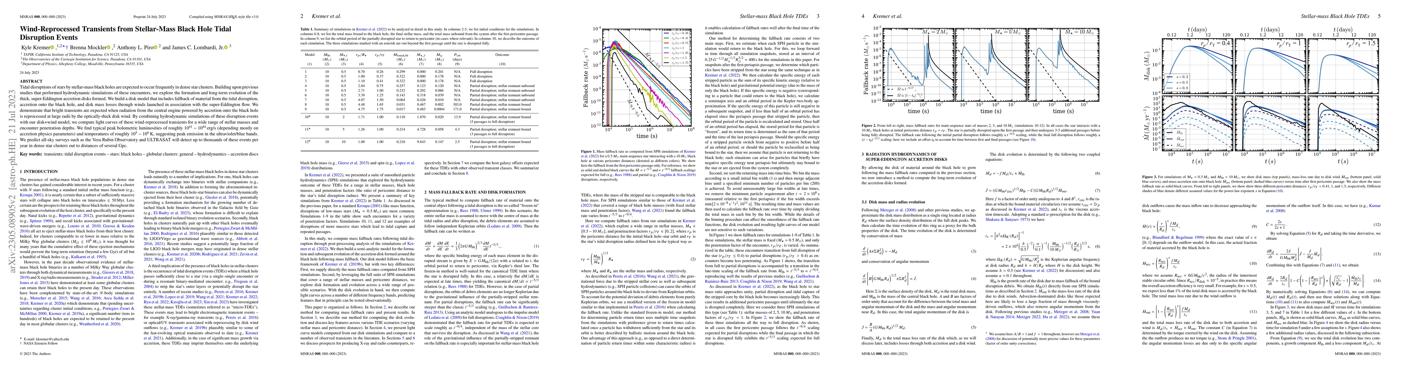 Thumbnail for Wind-Reprocessed Transients from Stellar-mass Black Hole Tidal
  Disruption Events