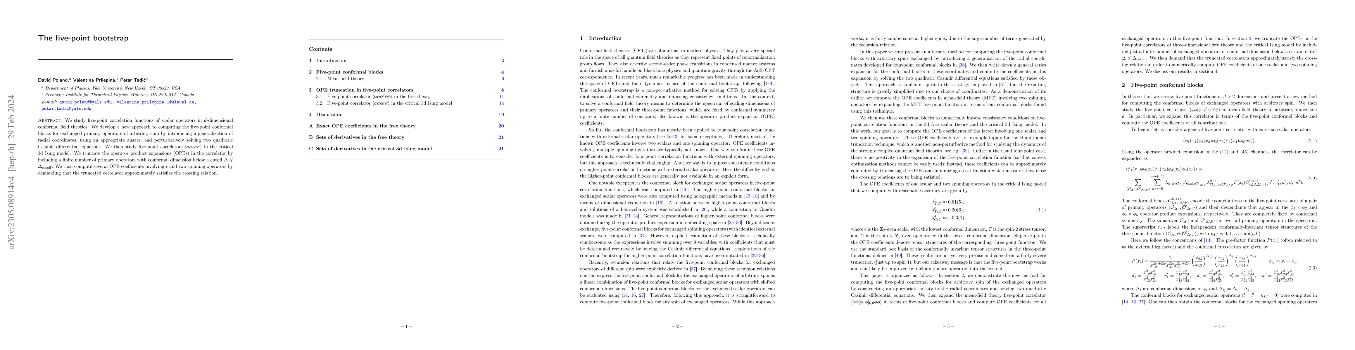 Thumbnail for The five-point bootstrap
