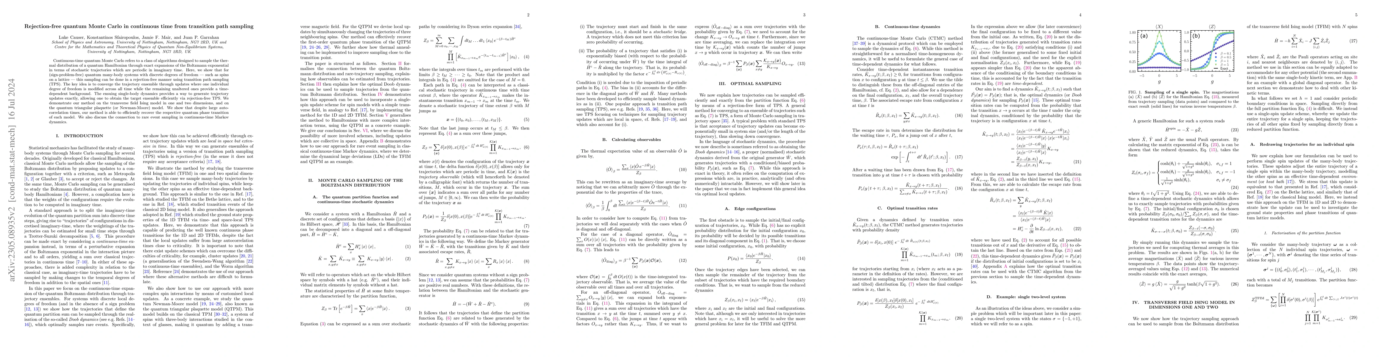 Thumbnail for Rejection-free quantum Monte Carlo in continuous time from transition
  path sampling
