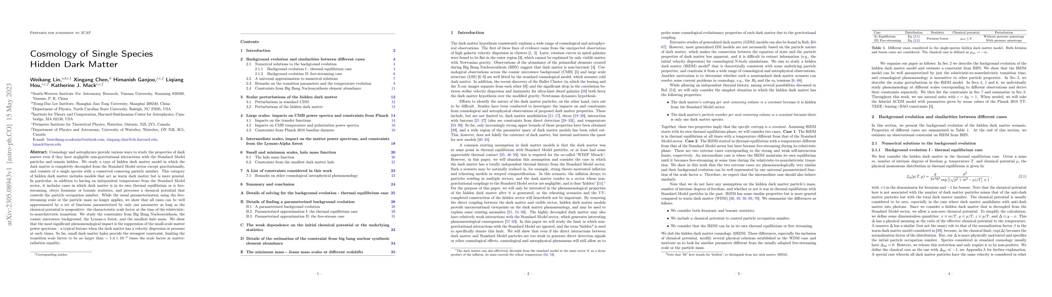 Thumbnail for Cosmology of Single Species Hidden Dark Matter