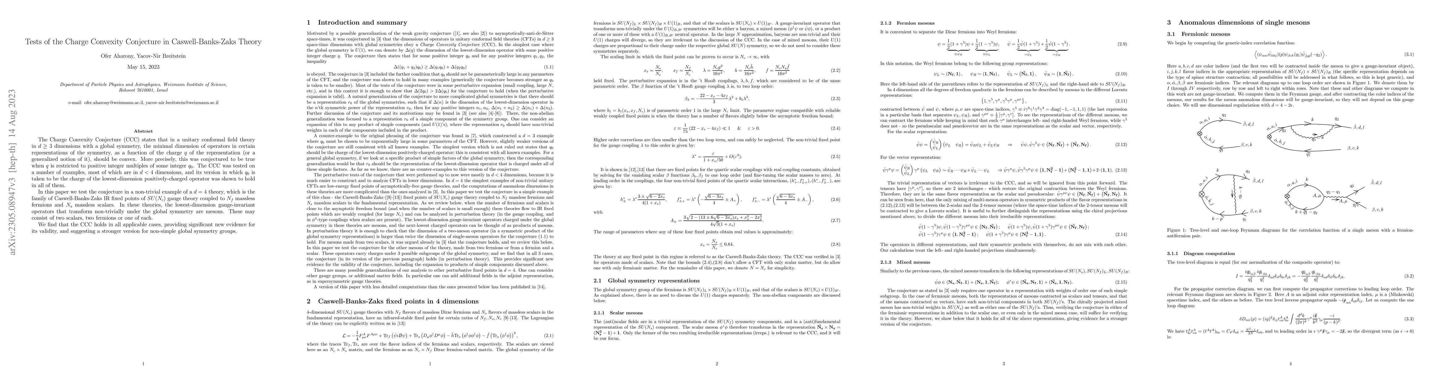 Thumbnail for Tests of the Charge Convexity Conjecture in Caswell-Banks-Zaks Theory