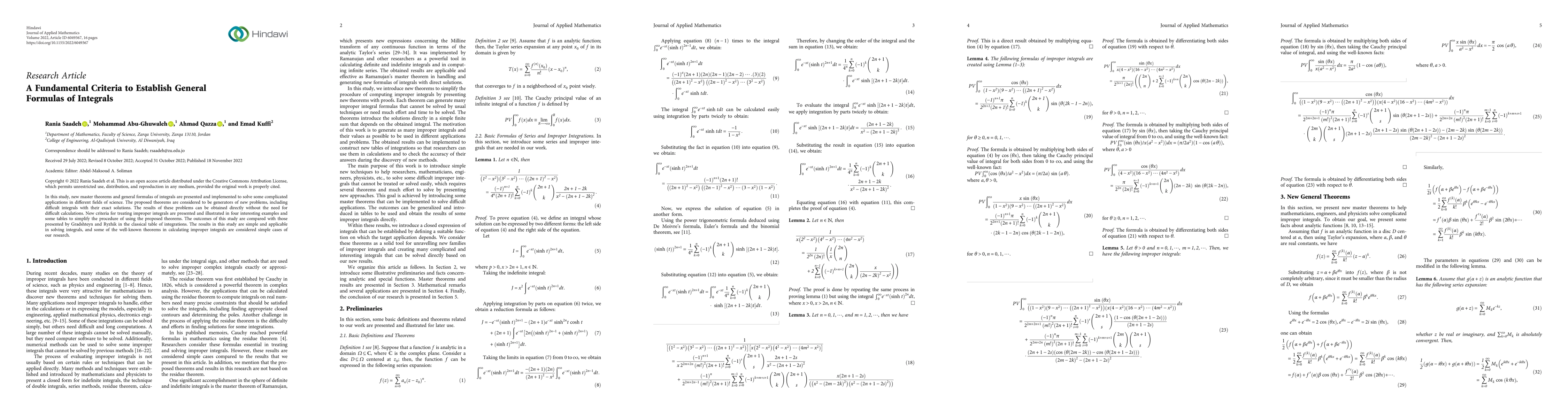 Thumbnail for A Fundamental Criteria to Establish General Formulas of Integrals