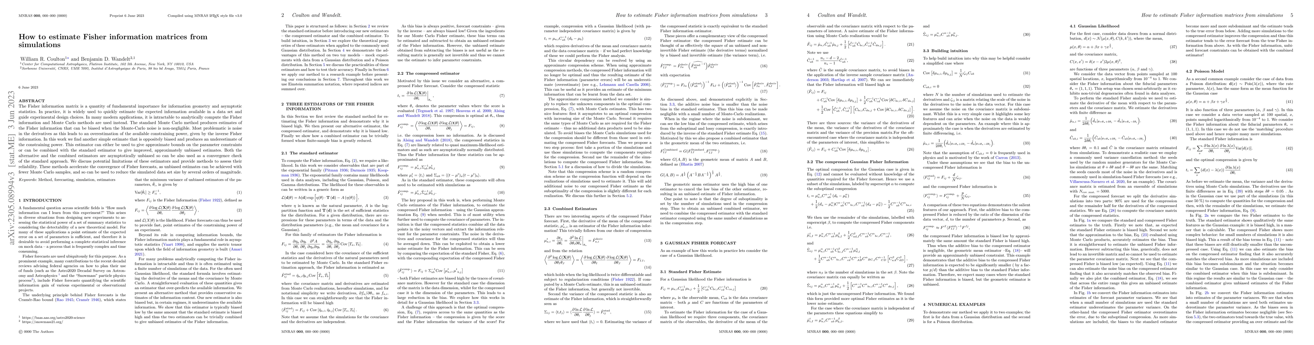 Thumbnail for How to estimate Fisher information matrices from simulations