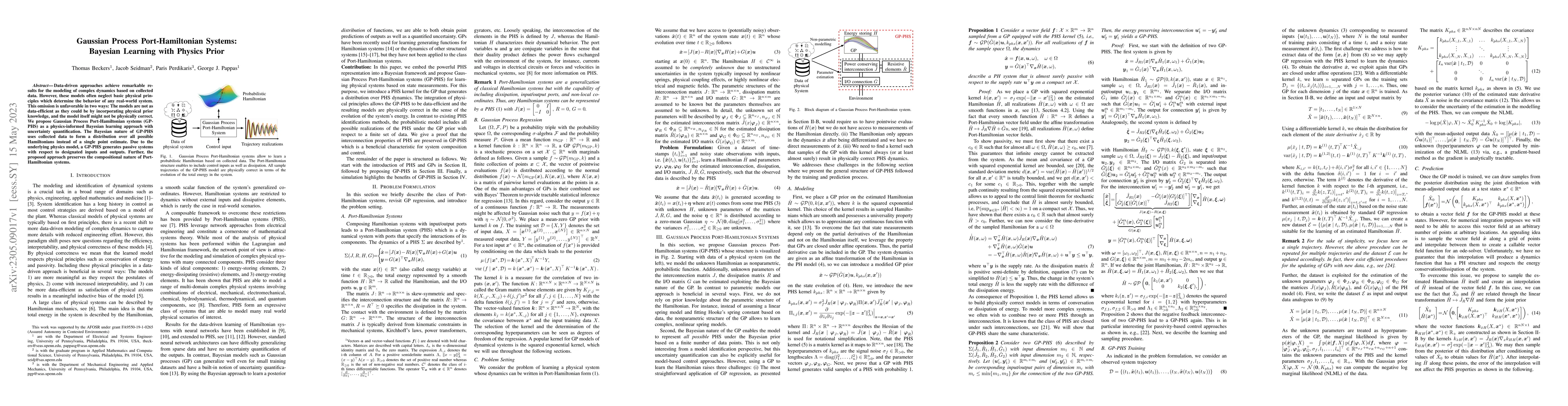 Thumbnail for Gaussian Process Port-Hamiltonian Systems: Bayesian Learning with
  Physics Prior