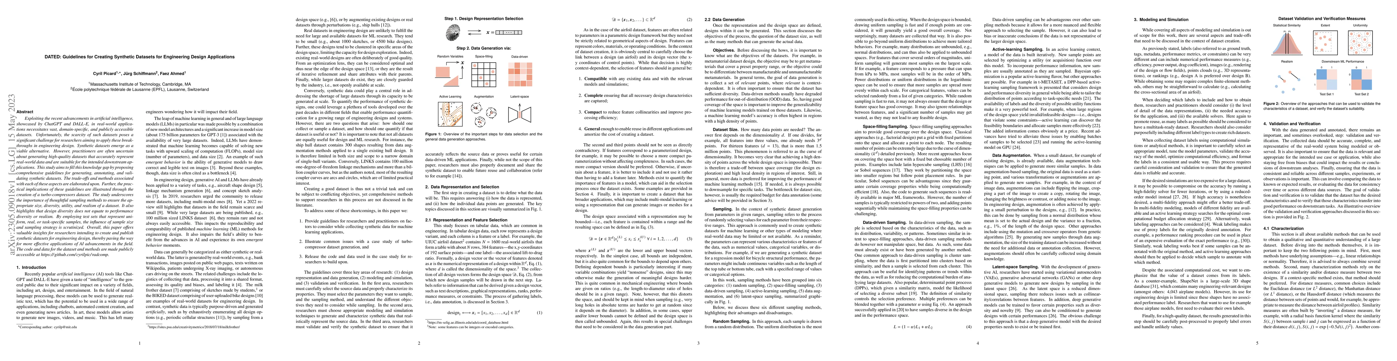 Thumbnail for DATED: Guidelines for Creating Synthetic Datasets for Engineering Design
  Applications