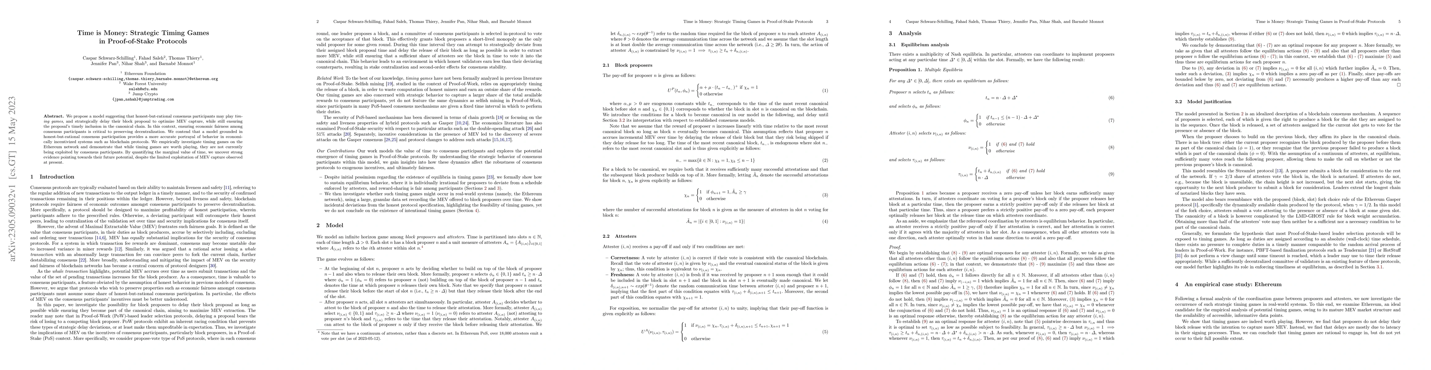 Thumbnail for Time is Money: Strategic Timing Games in Proof-of-Stake Protocols