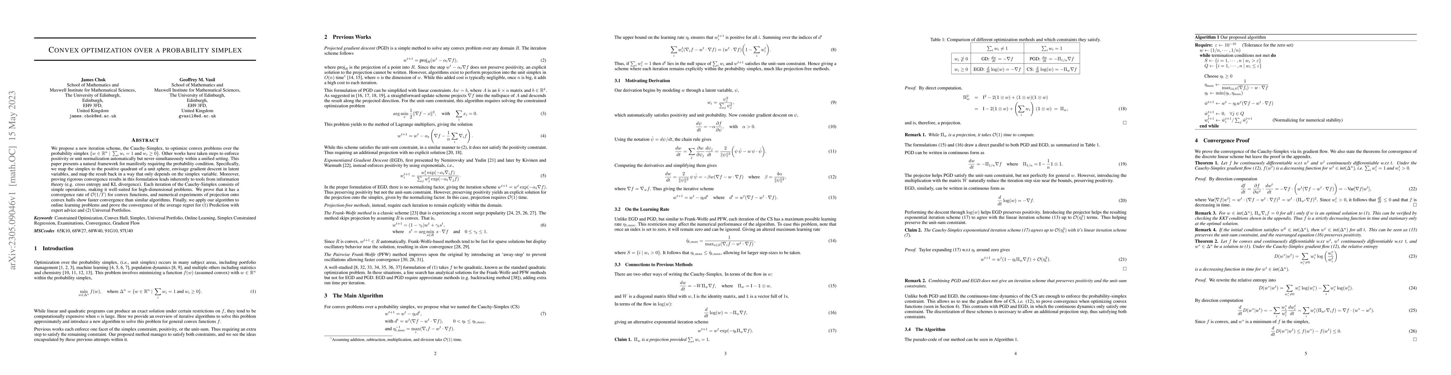 Thumbnail for Convex optimization over a probability simplex