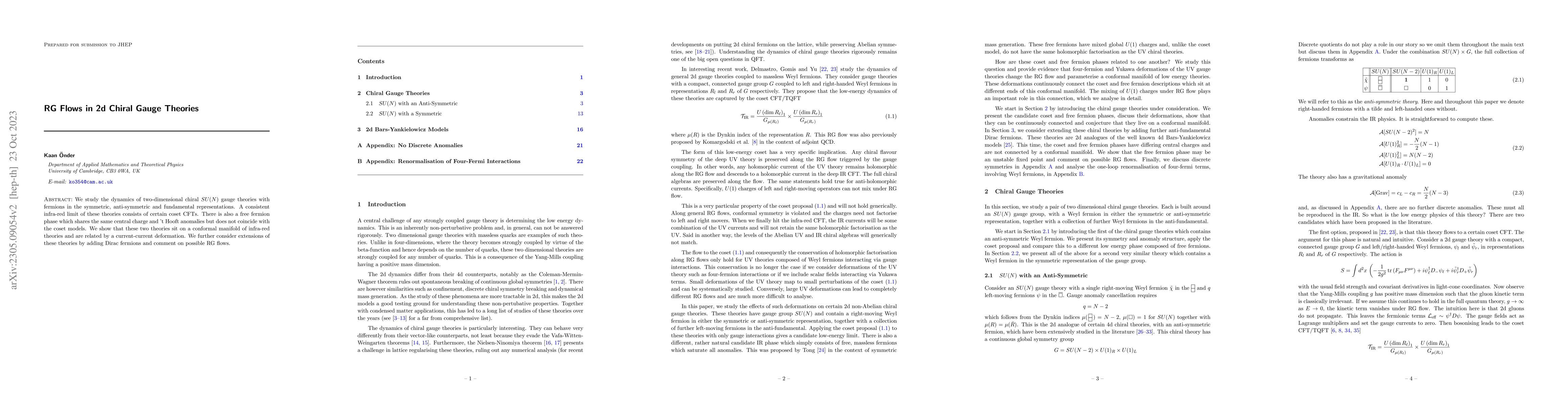 Thumbnail for RG Flows in 2d Chiral Gauge Theories