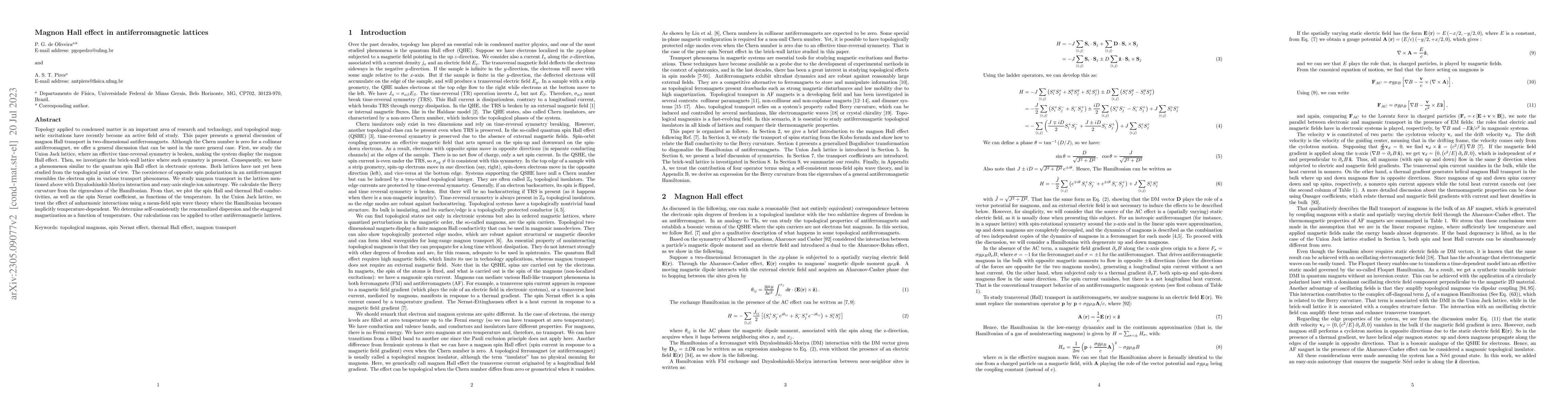 Thumbnail for Magnon Hall effect in antiferromagnetic lattices