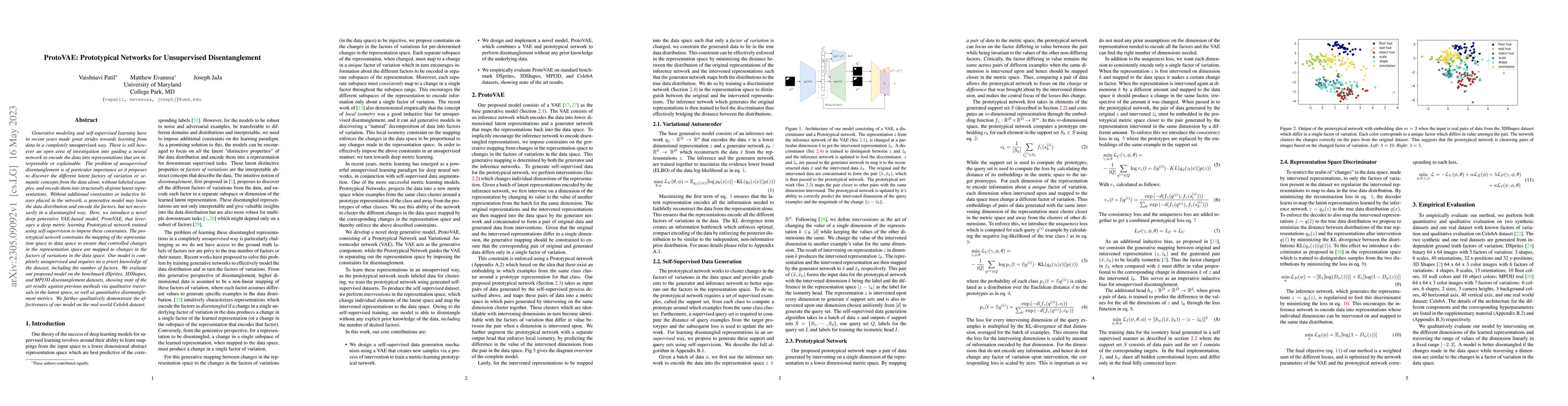 Thumbnail for ProtoVAE: Prototypical Networks for Unsupervised Disentanglement