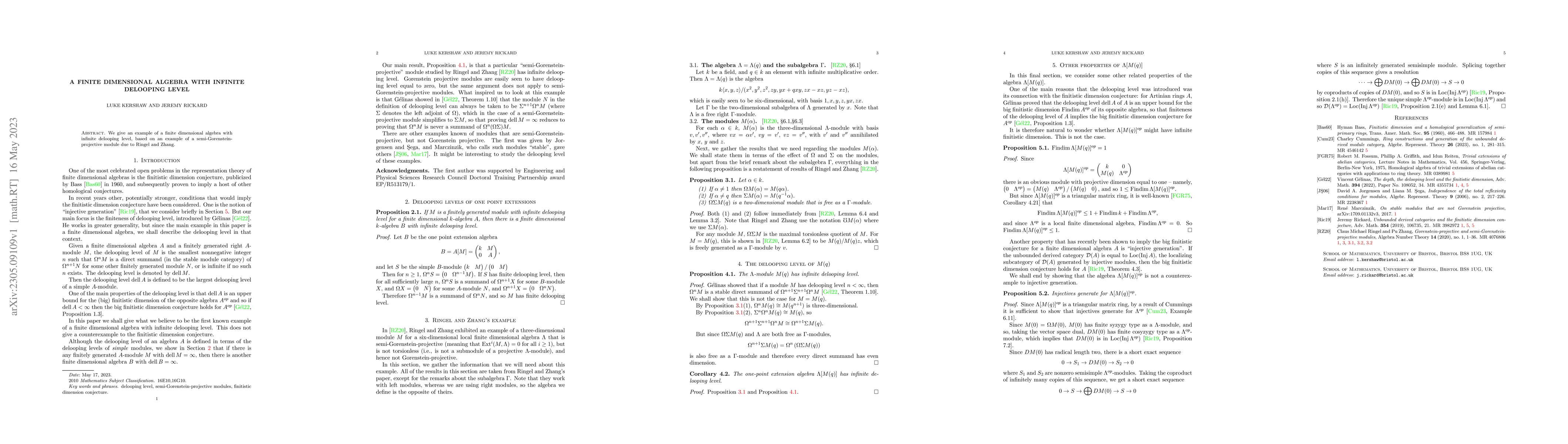 Thumbnail for A finite dimensional algebra with infinite delooping level