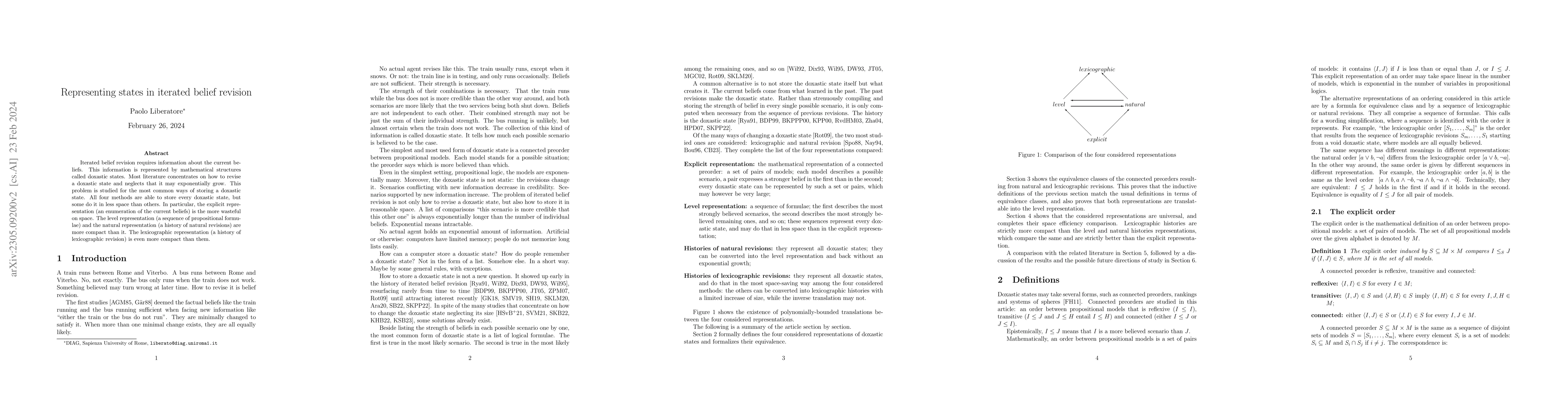 Thumbnail for Representing states in iterated belief revision