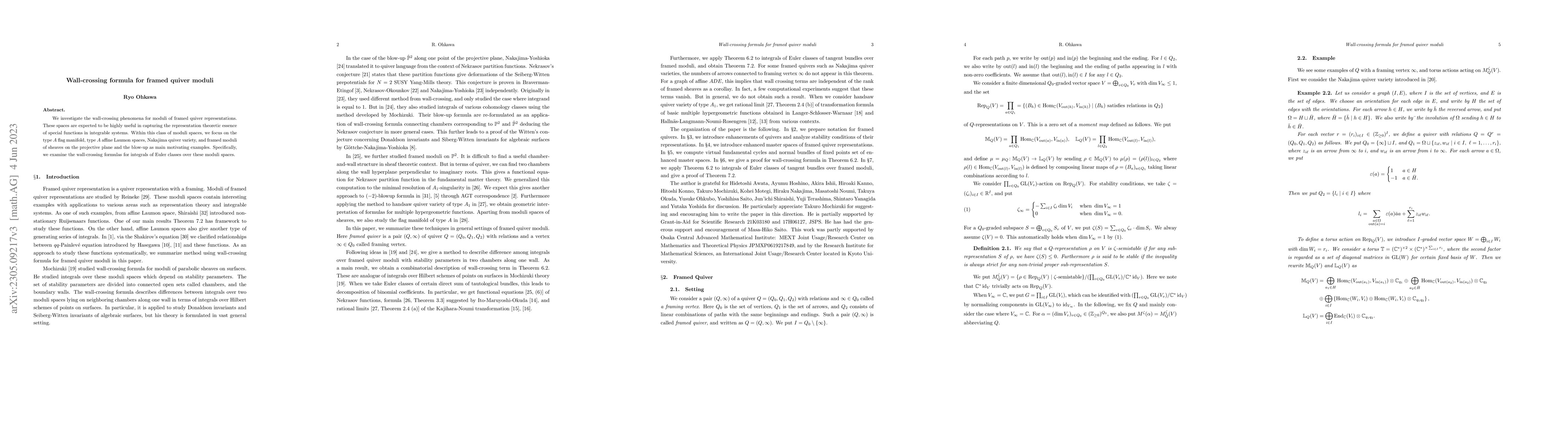 Thumbnail for Wall-crossing formula for framed quiver moduli