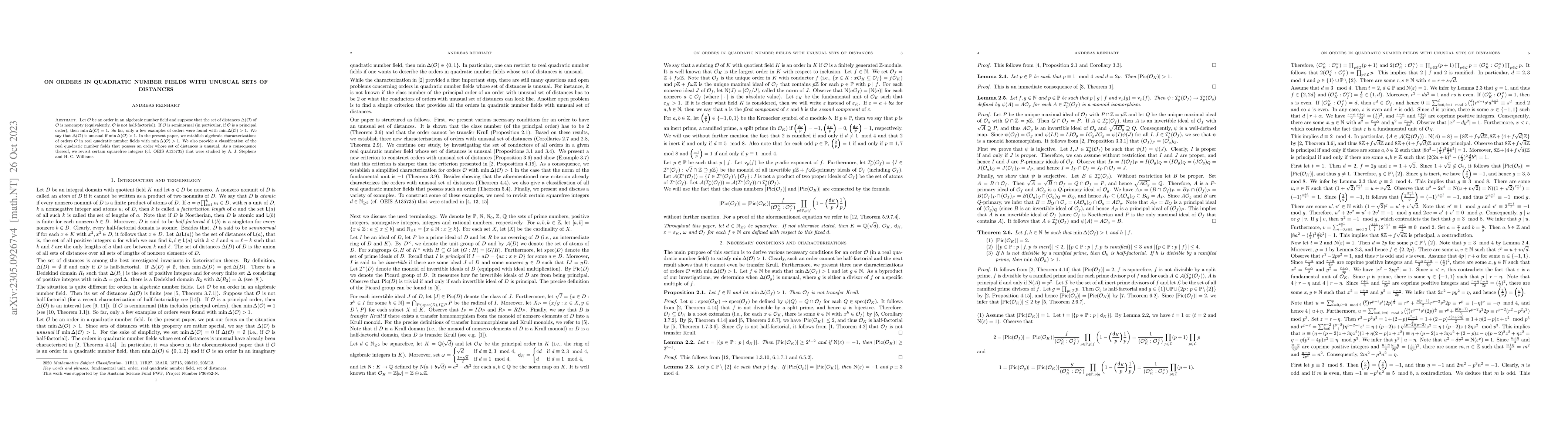Thumbnail for On orders in quadratic number fields with unusual sets of distances