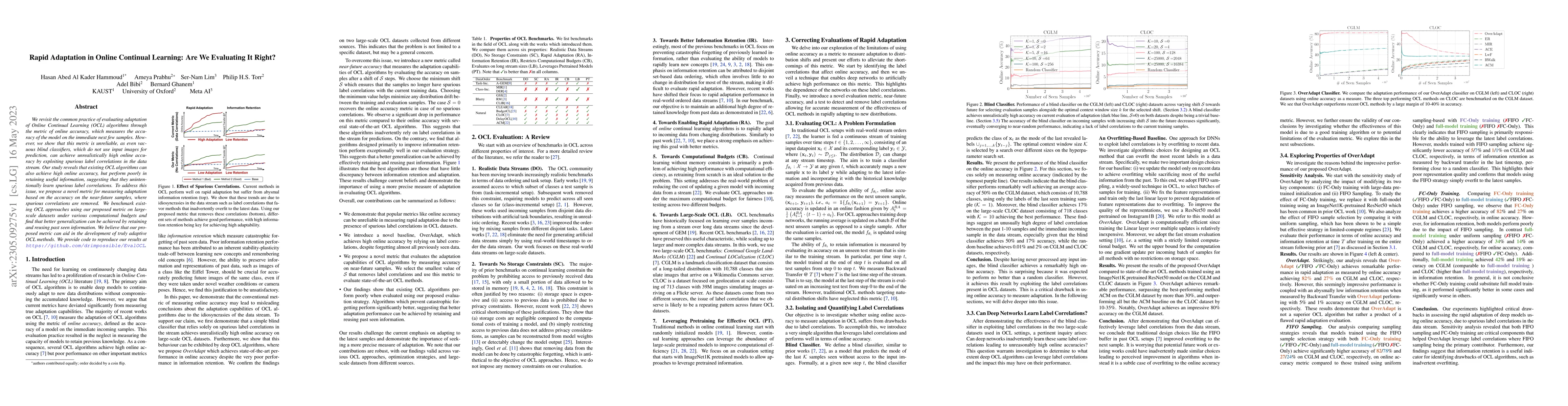 Thumbnail for Rapid Adaptation in Online Continual Learning: Are We Evaluating It
  Right?