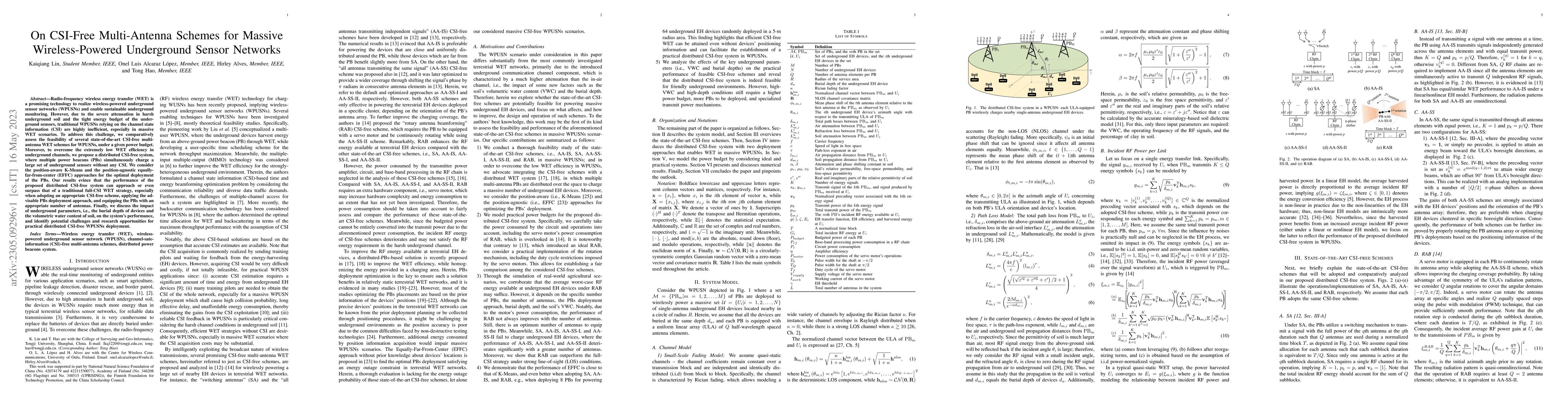 Thumbnail for On CSI-Free Multi-Antenna Schemes for Massive Wireless-Powered
  Underground Sensor Networks