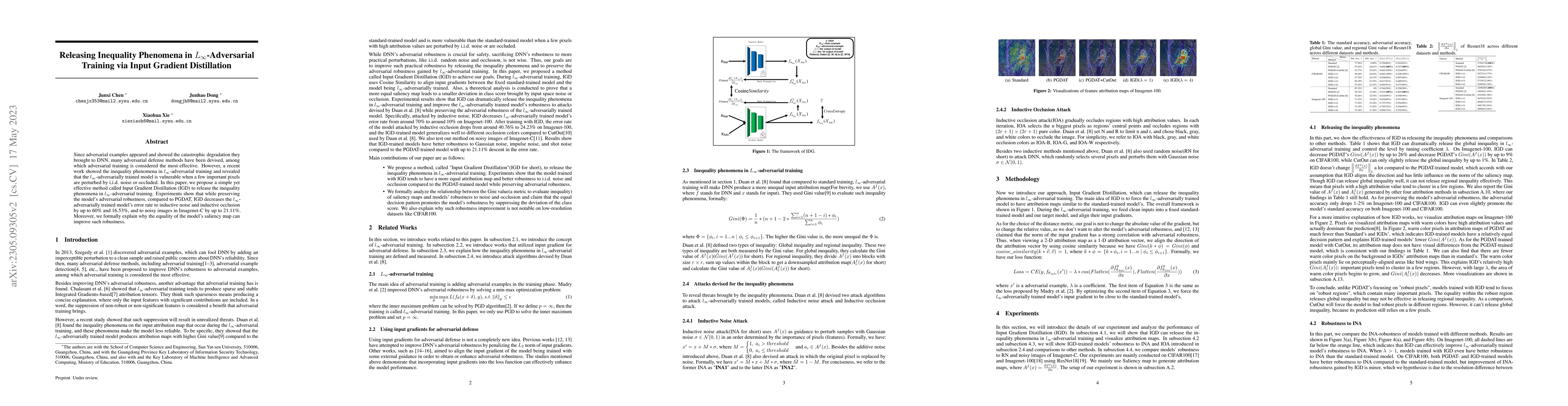 Thumbnail for Releasing Inequality Phenomena in $L_{\infty}$-Adversarial Training via
  Input Gradient Distillation