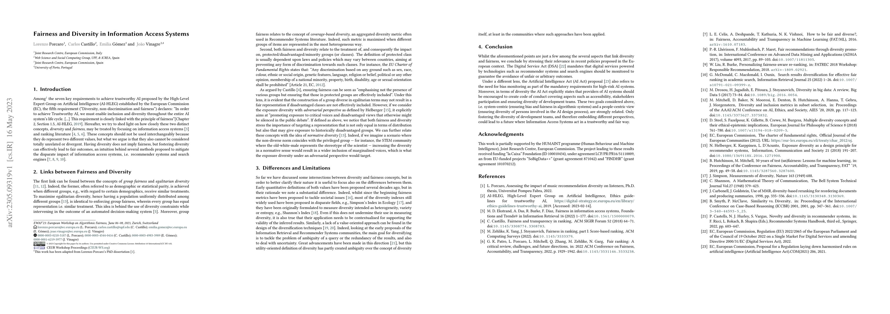 Thumbnail for Fairness and Diversity in Information Access Systems