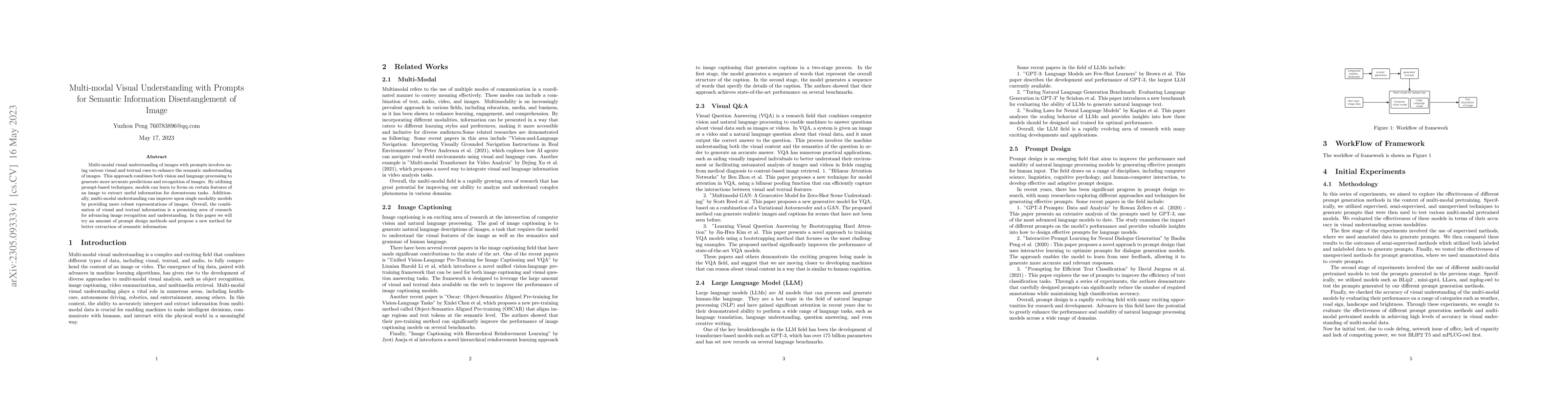 Thumbnail for Multi-modal Visual Understanding with Prompts for Semantic Information
  Disentanglement of Image