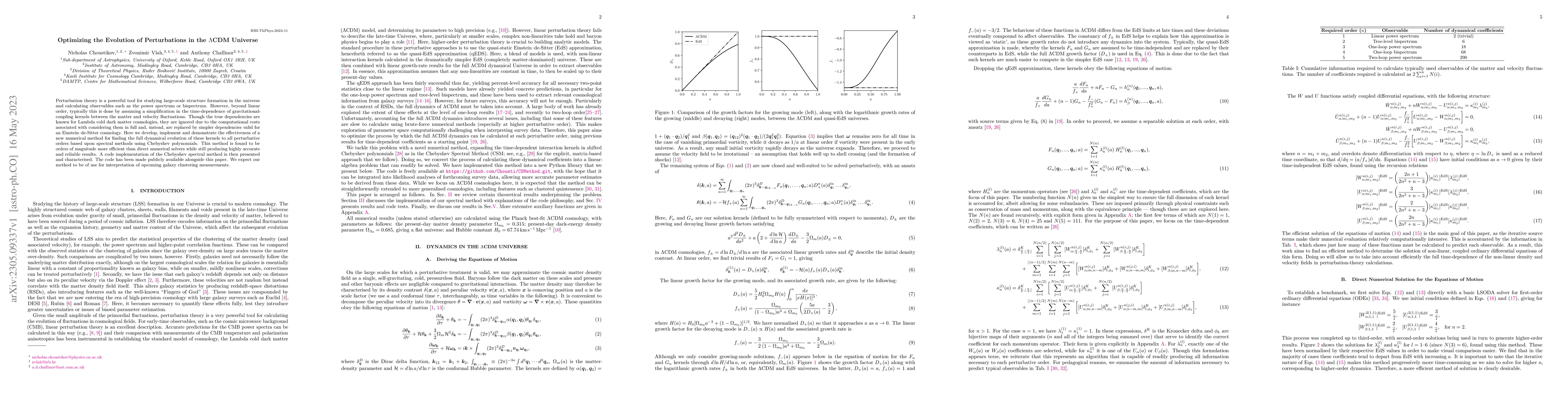 Thumbnail for Optimizing the Evolution of Perturbations in the $\Lambda$CDM Universe