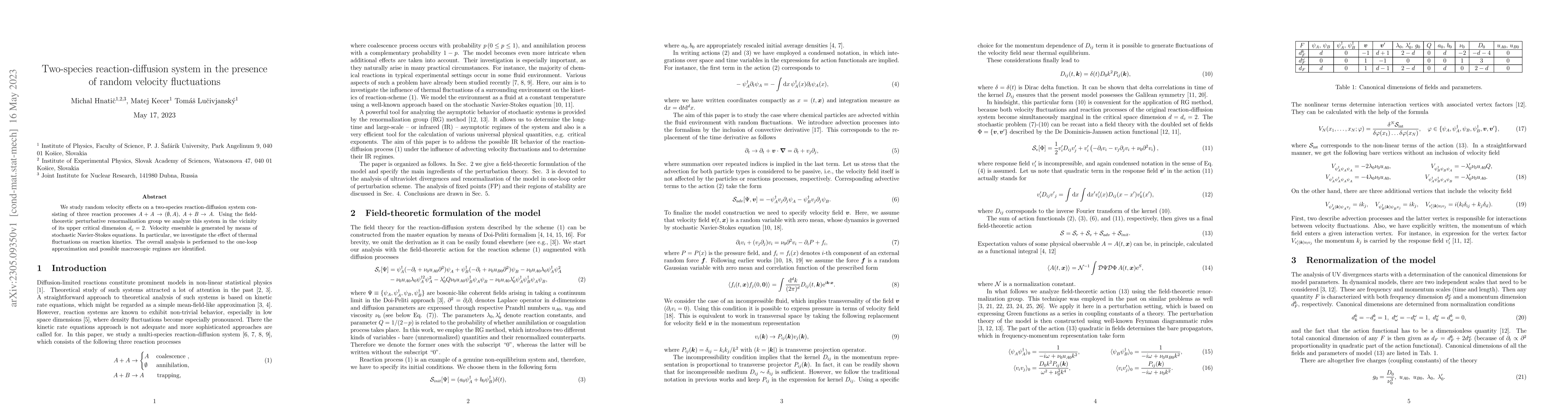 Thumbnail for Two-species reaction-diffusion system in the presence of random velocity
  fluctuations