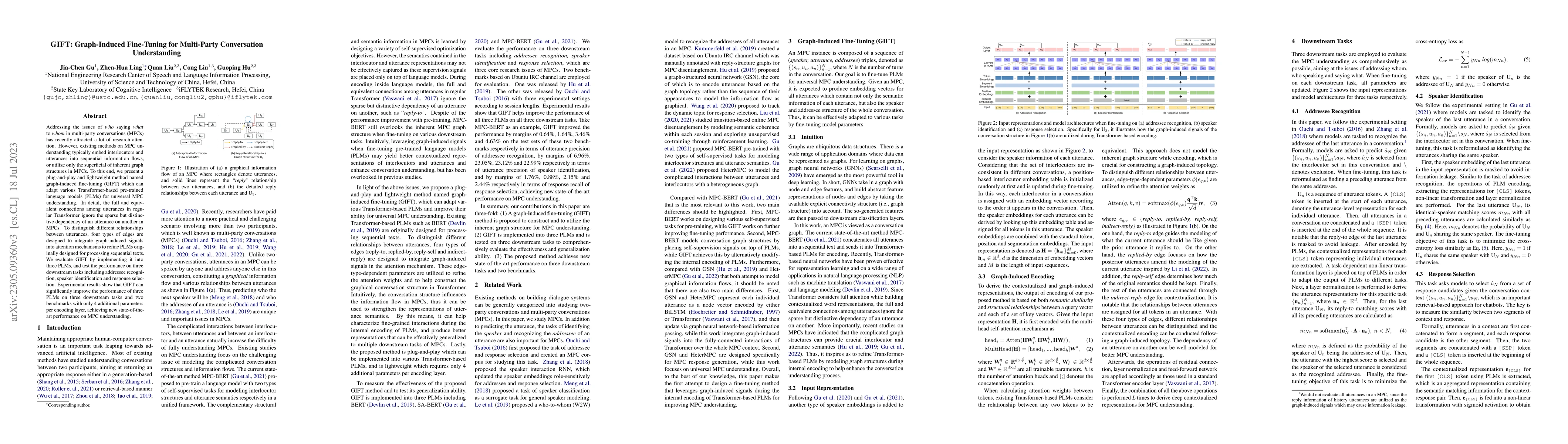 Thumbnail for GIFT: Graph-Induced Fine-Tuning for Multi-Party Conversation
  Understanding