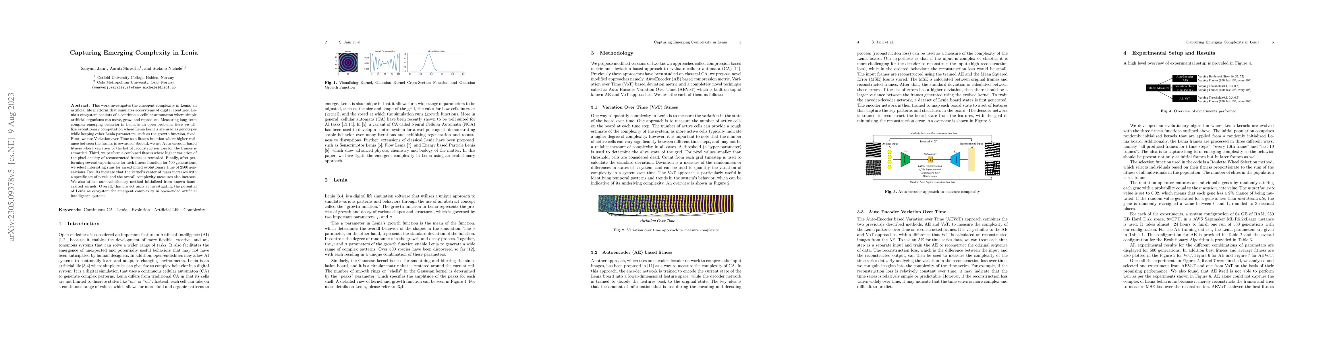 Thumbnail for Capturing Emerging Complexity in Lenia