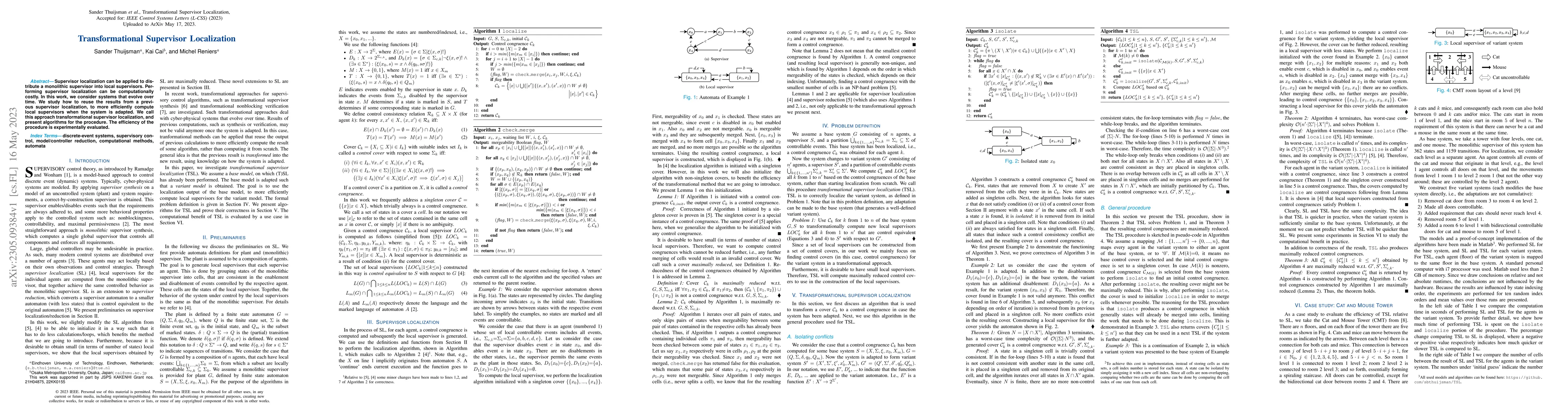 Thumbnail for Transformational Supervisor Localization