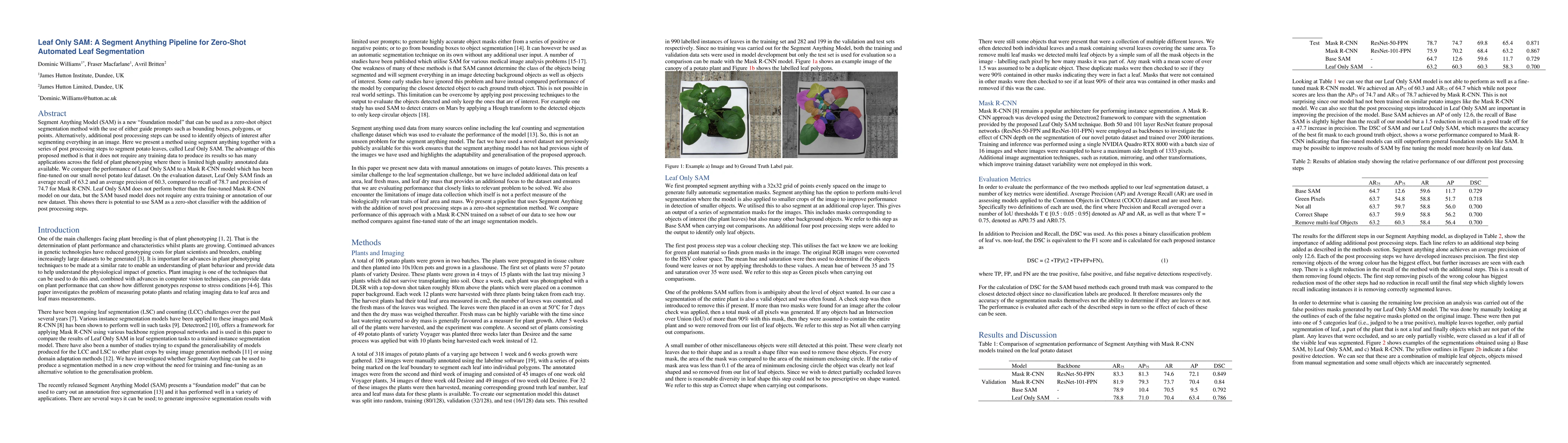 Thumbnail for Leaf Only SAM: A Segment Anything Pipeline for Zero-Shot Automated Leaf
  Segmentation