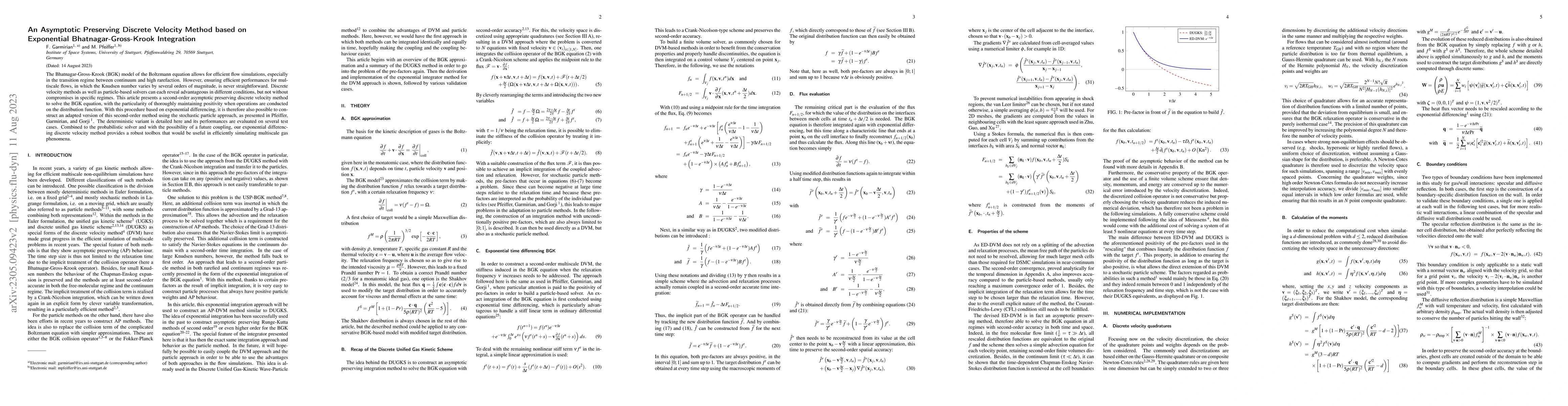 Thumbnail for An Asymptotic Preserving Discrete Velocity Method based on Exponential
  Bhatnagar-Gross-Krook Integration