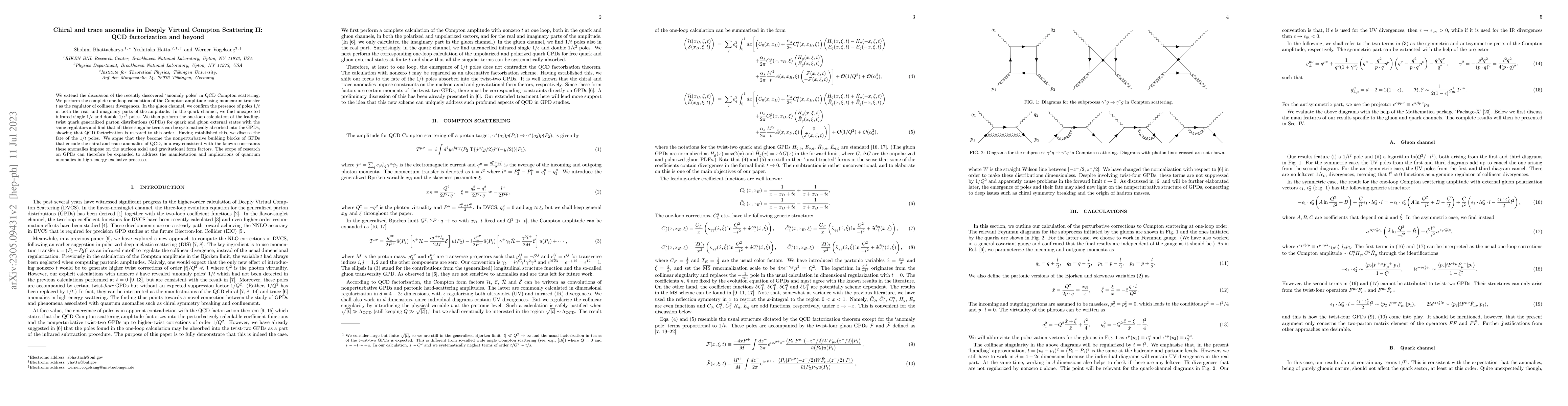 Thumbnail for Chiral and trace anomalies in Deeply Virtual Compton Scattering II: QCD
  factorization and beyond