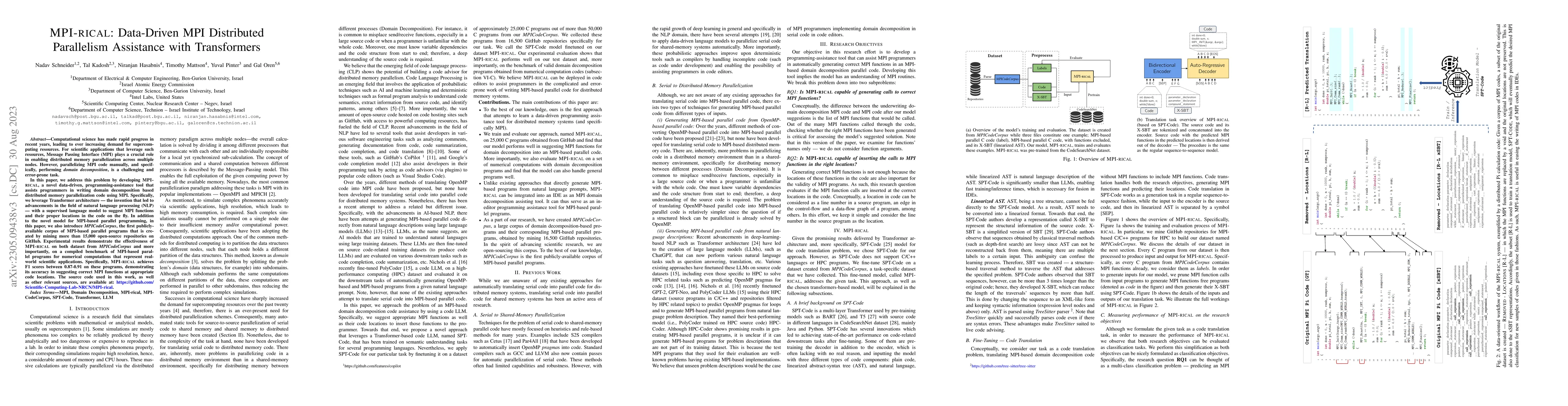 Thumbnail for MPI-rical: Data-Driven MPI Distributed Parallelism Assistance with
  Transformers