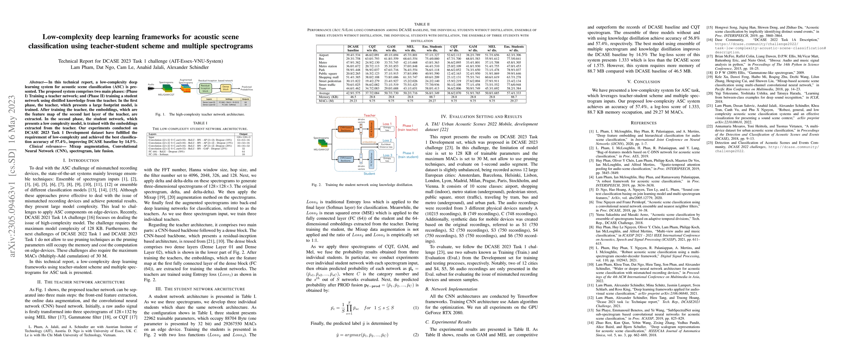 Thumbnail for Low-complexity deep learning frameworks for acoustic scene
  classification using teacher-student scheme and multiple spectrograms
