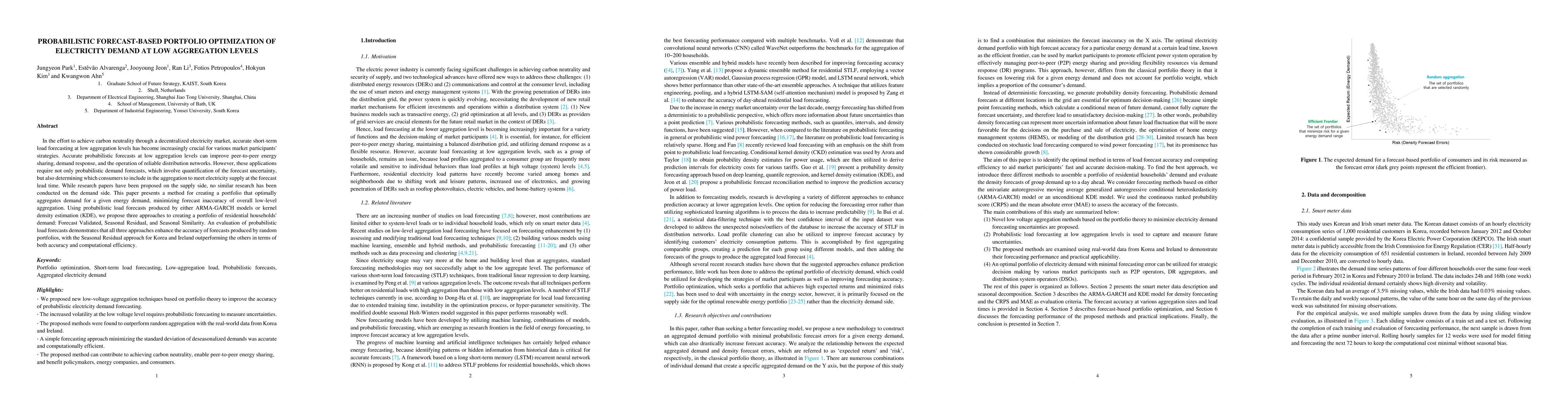 Thumbnail for Probabilistic Forecast-based Portfolio Optimization of Electricity
  Demand at Low Aggregation Levels