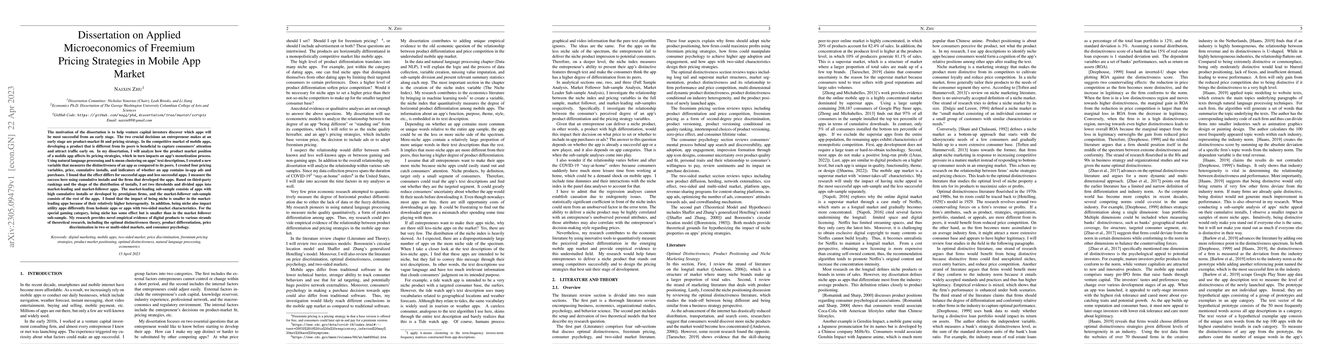 Thumbnail for Dissertation on Applied Microeconomics of Freemium Pricing Strategies in
  Mobile App Market