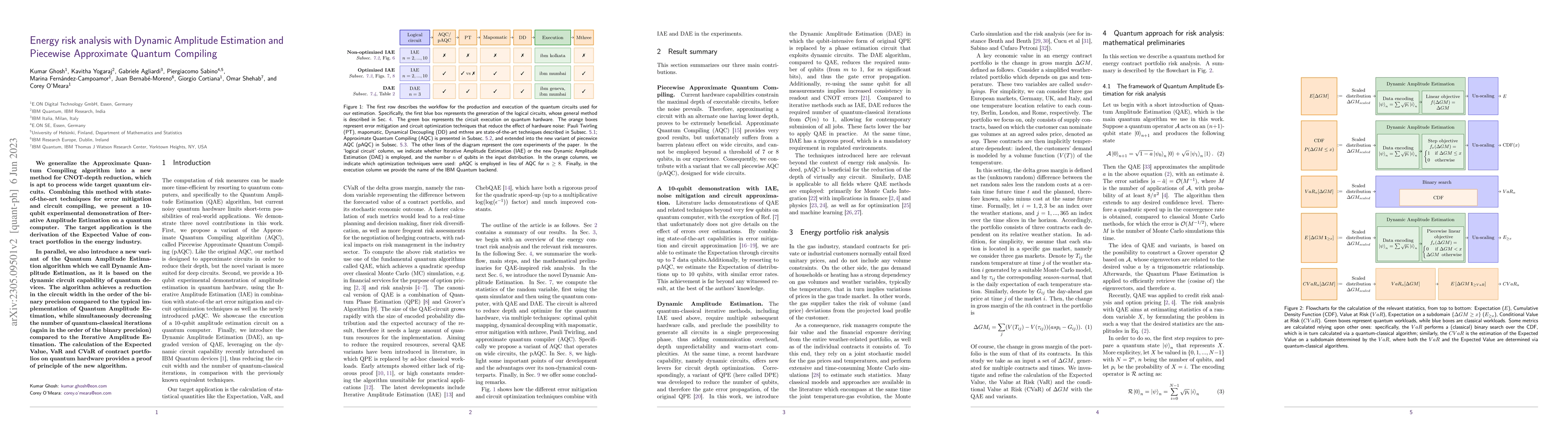 Thumbnail for Energy risk analysis with Dynamic Amplitude Estimation and Piecewise
  Approximate Quantum Compiling