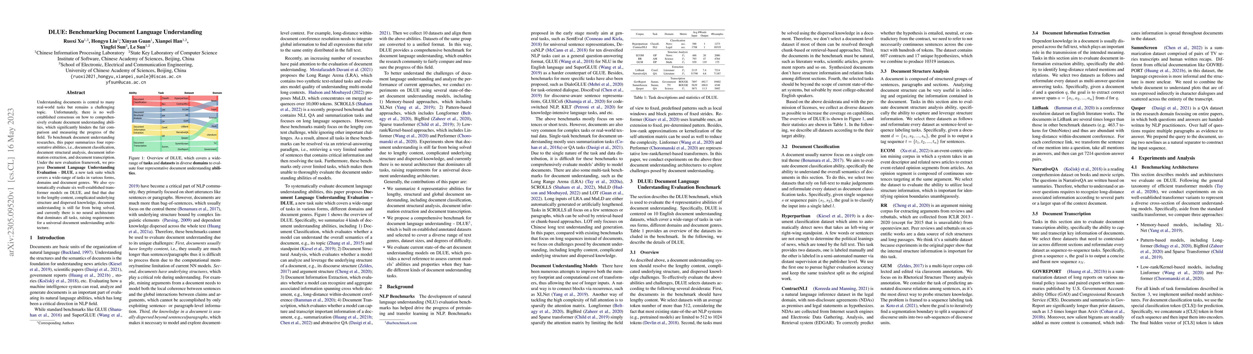 Thumbnail for DLUE: Benchmarking Document Language Understanding