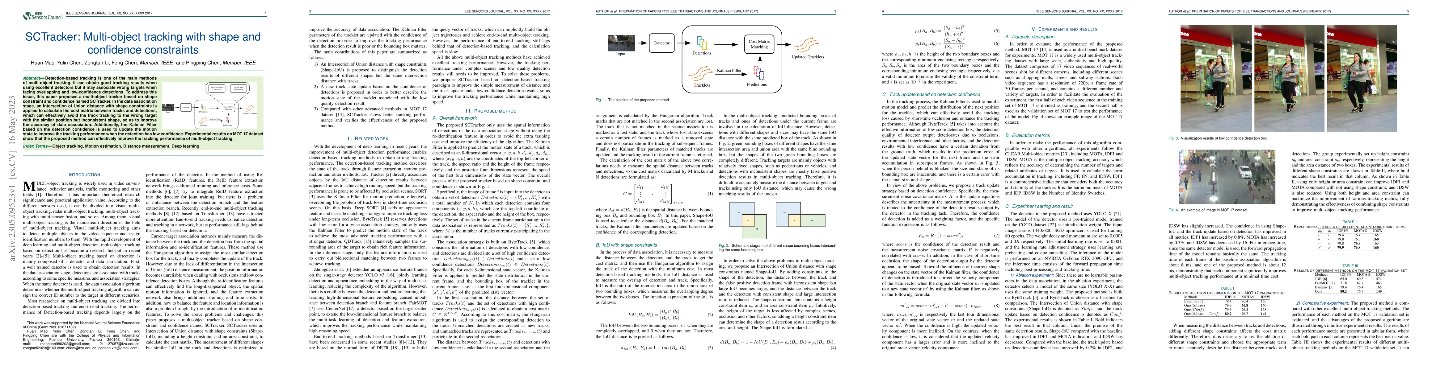 Thumbnail for SCTracker: Multi-object tracking with shape and confidence constraints