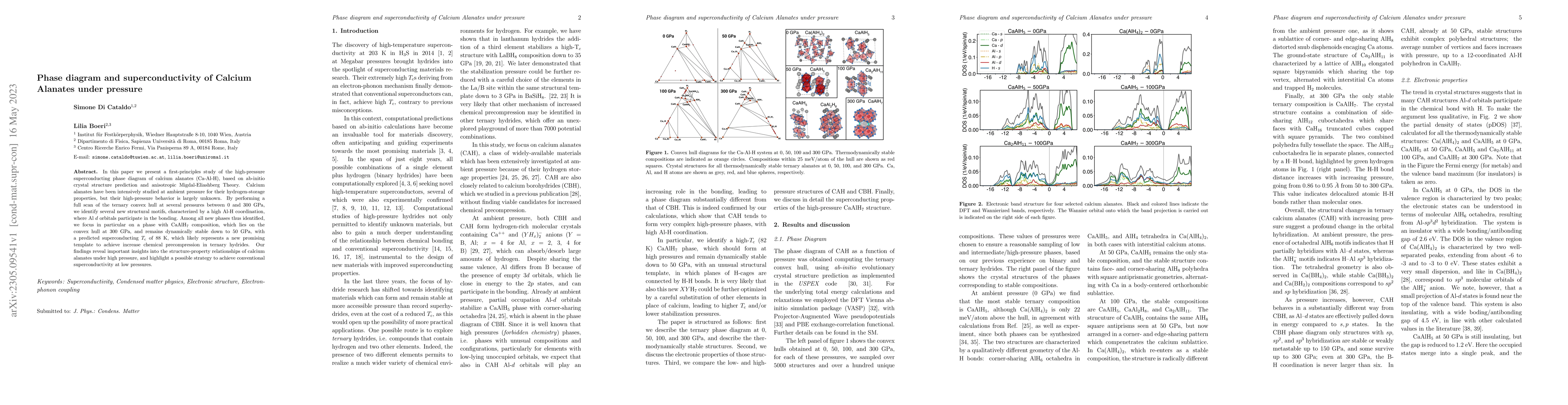 Thumbnail for Phase diagram and superconductivity of Calcium Alanates under pressure