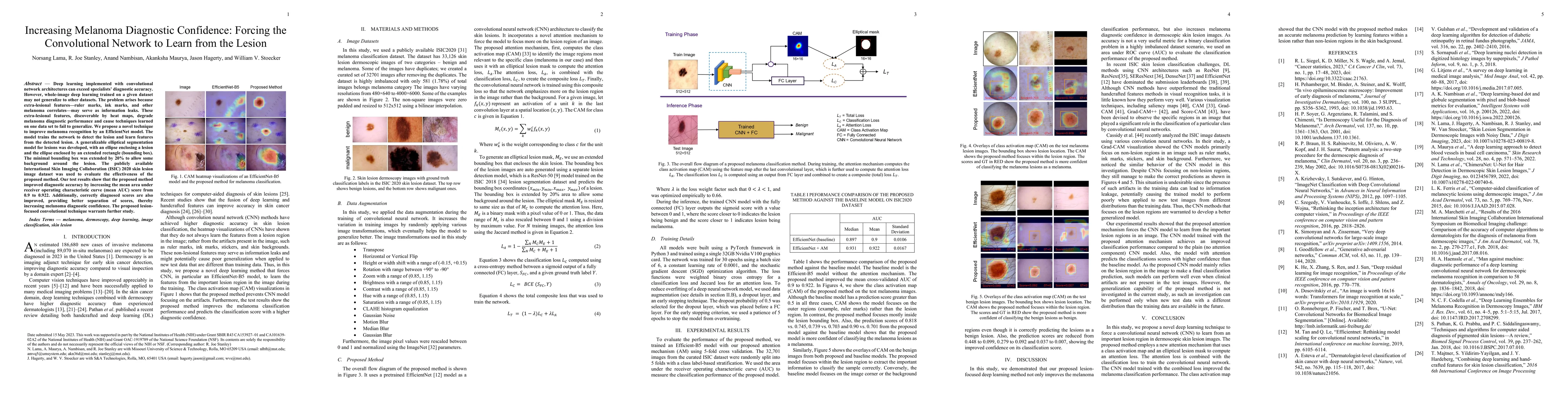 Thumbnail for Increasing Melanoma Diagnostic Confidence: Forcing the Convolutional
  Network to Learn from the Lesion