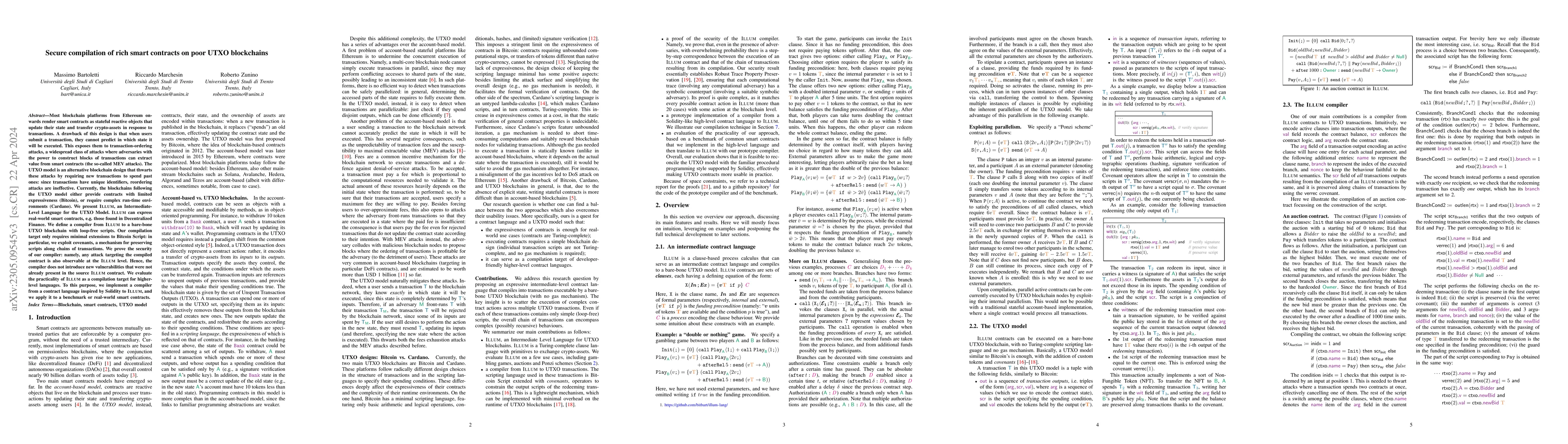 Thumbnail for Secure compilation of rich smart contracts on poor UTXO blockchains