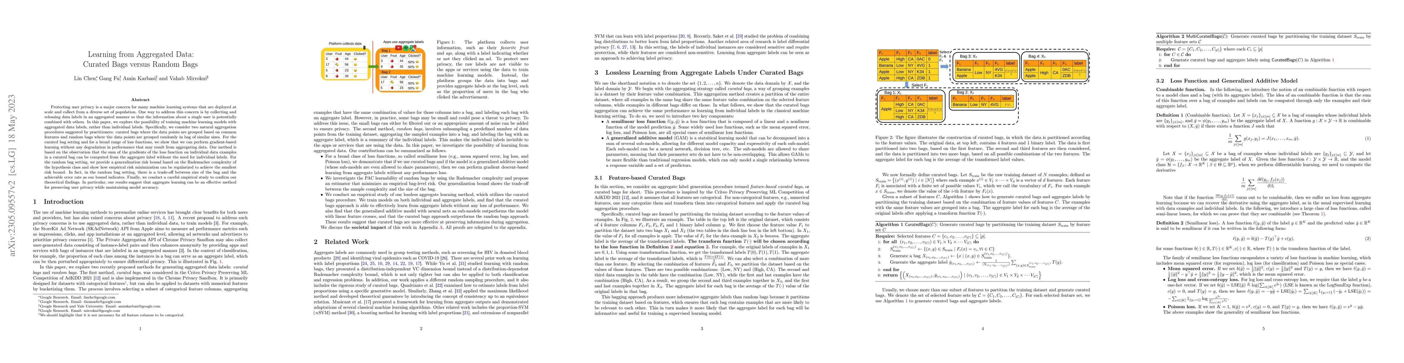 Thumbnail for Learning from Aggregated Data: Curated Bags versus Random Bags