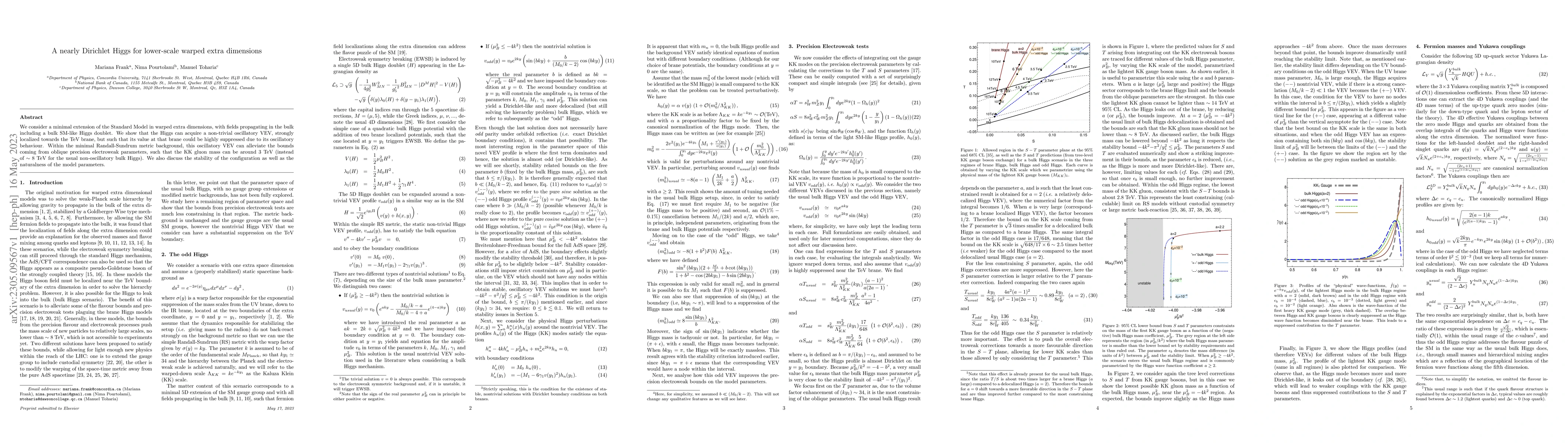 Thumbnail for A nearly Dirichlet Higgs for lower-scale warped extra dimensions