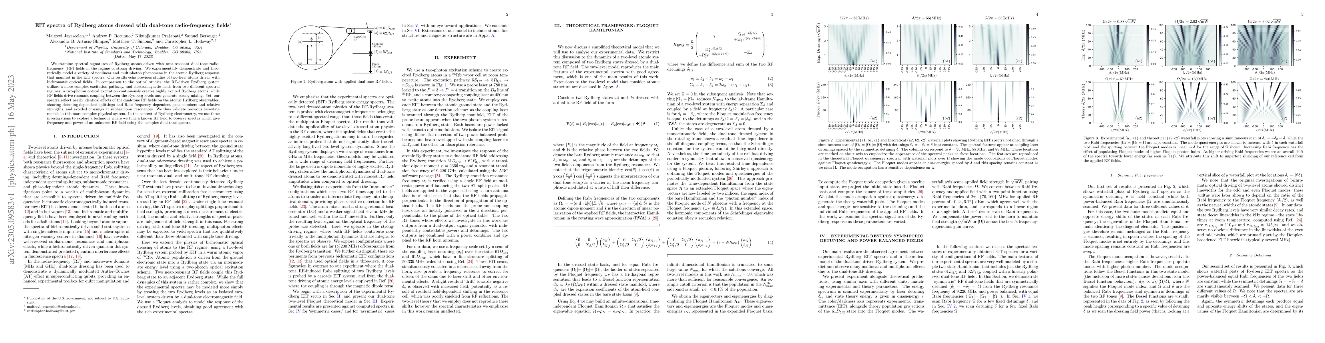 Thumbnail for EIT spectra of Rydberg atoms dressed with dual-tone radio-frequency
  fields