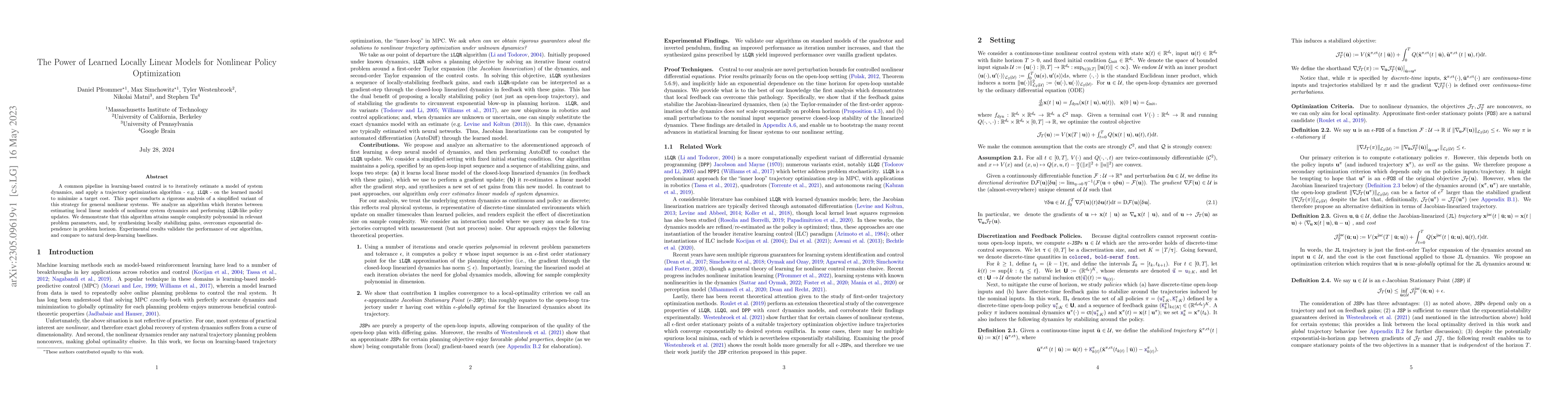 Thumbnail for The Power of Learned Locally Linear Models for Nonlinear Policy
  Optimization