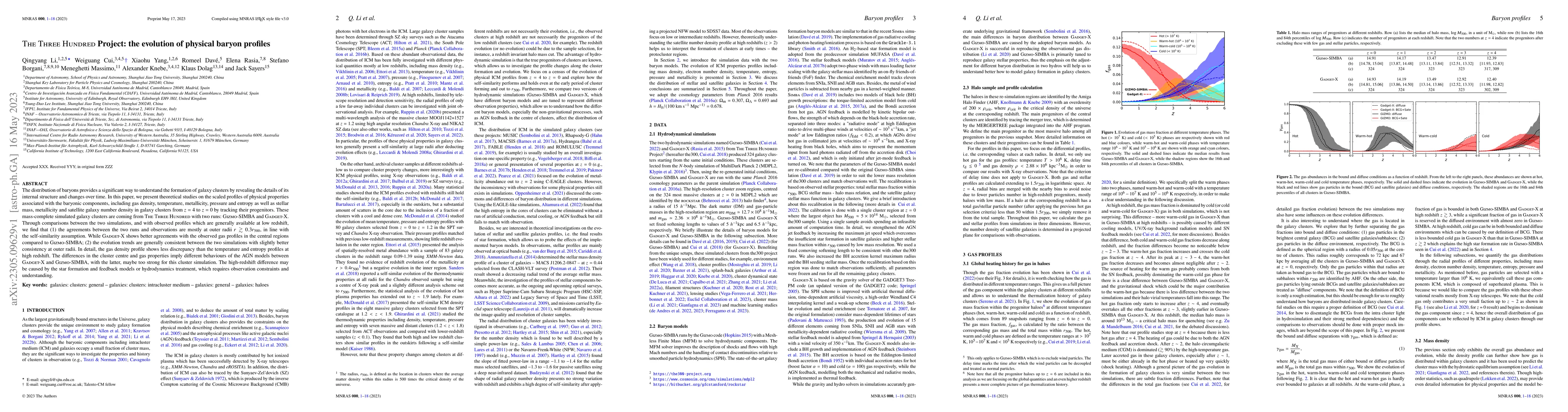 Thumbnail for The Three Hundred Project: the evolution of physical baryon profiles
