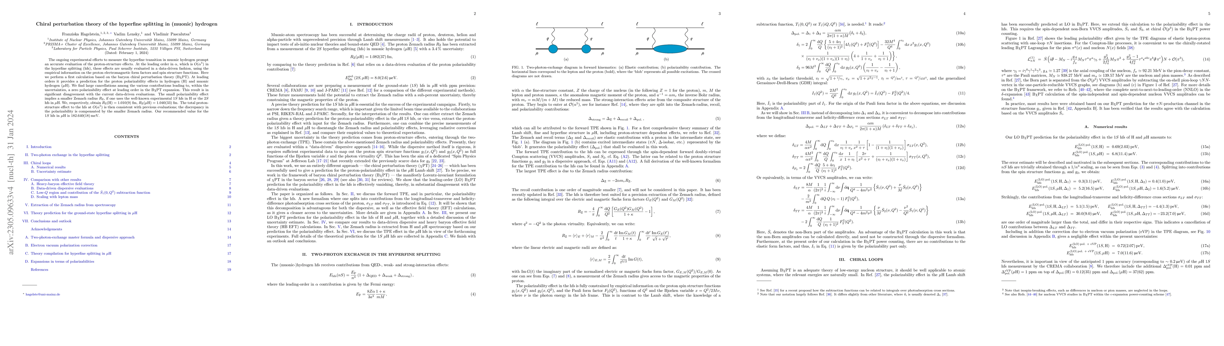 Thumbnail for Chiral perturbation theory of the hyperfine splitting in (muonic)
  hydrogen