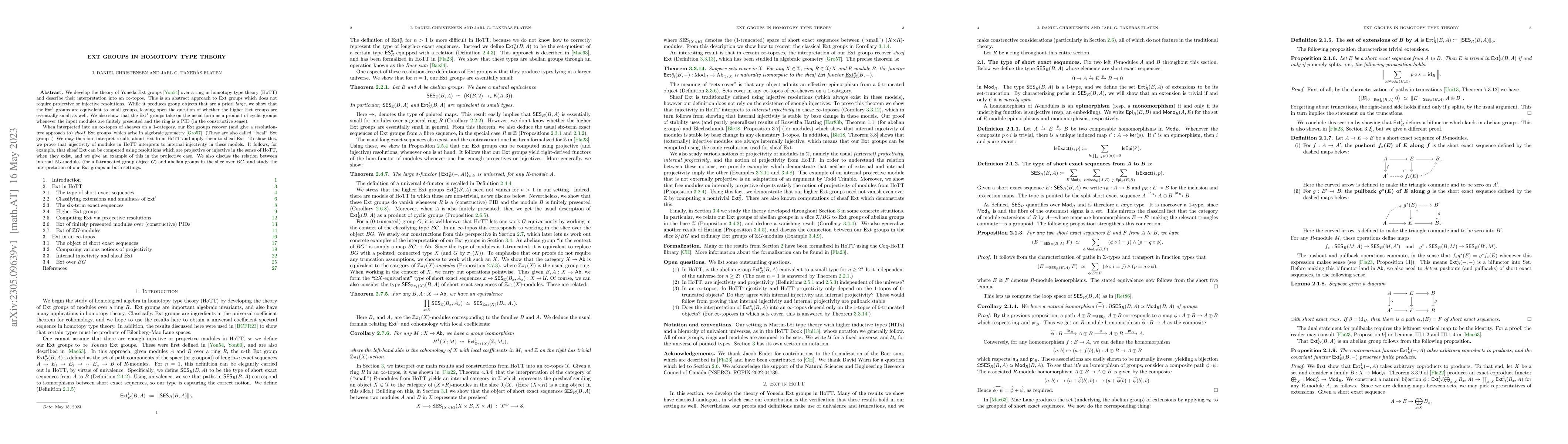 Thumbnail for Ext groups in Homotopy Type Theory