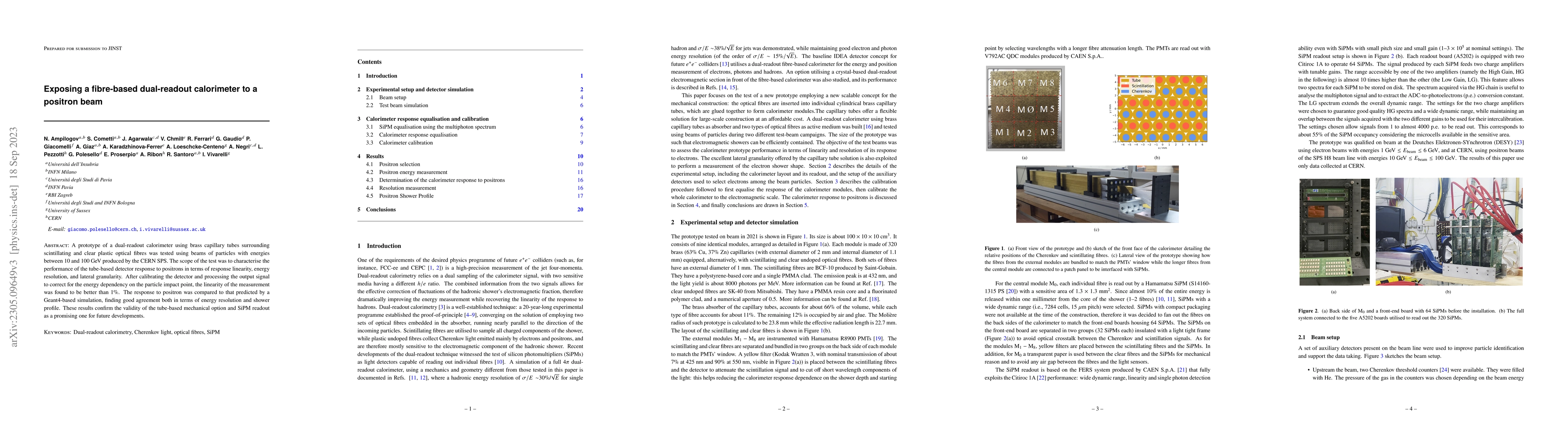 Thumbnail for Exposing a fibre-based dual-readout calorimeter to a positron beam